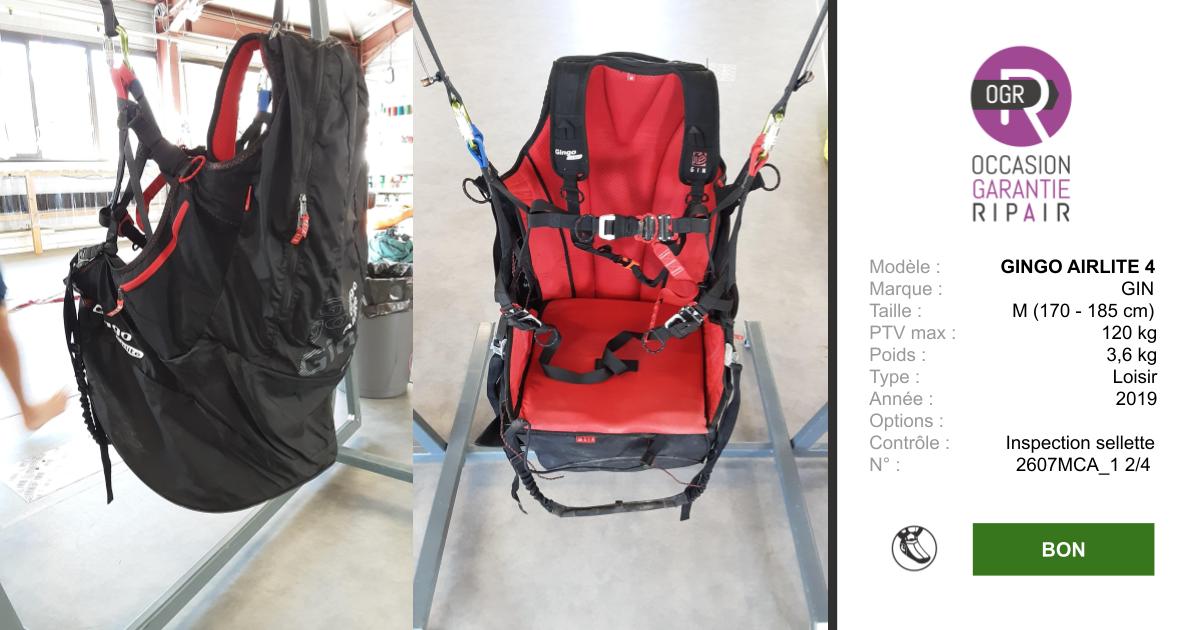 GINGO AIRLITE 4 GIN M - SELLETTE PARAPENTE OCCASION