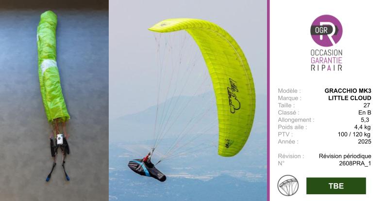 GRACCHIO MK3 LITTLE CLOUD 27 - PARAPENTE OCCASION