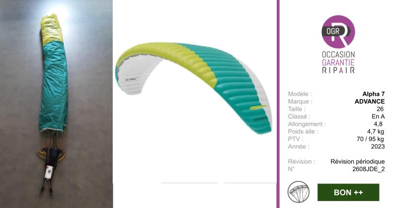 ALPHA 7 ADVANCE 26 - PARAPENTE OCCASION